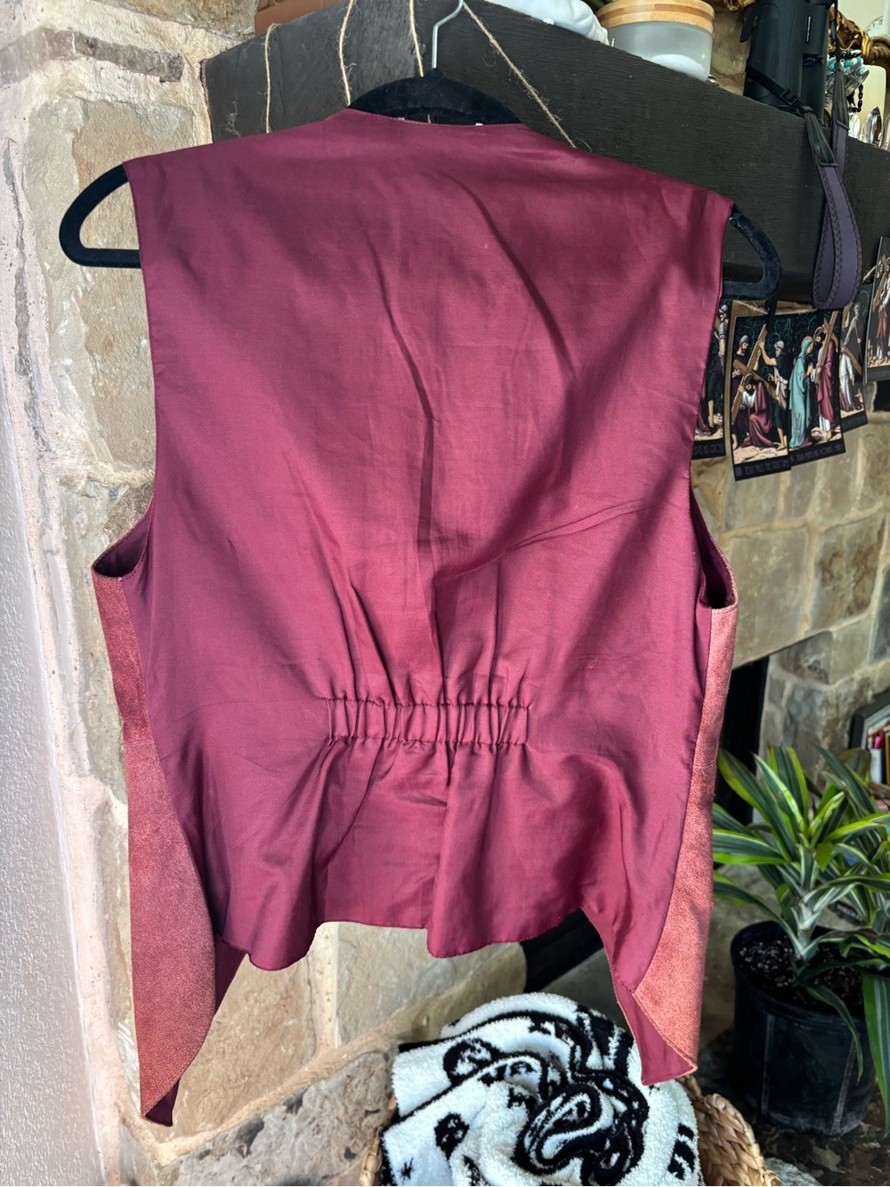 KZK Burgundy Suede Zip Front Vest - Picture 3 of 6